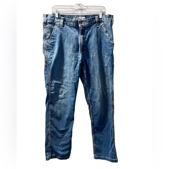 Carhartt Relaxed Fit Medium Wash Denim Jeans Size 36x32 Pants Pockets Casual - Picture 1 of 7
